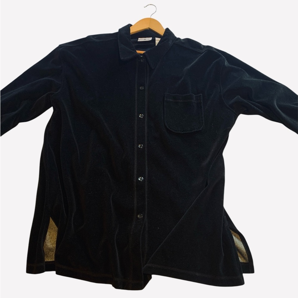 Black Velvet Shirt Jacket, XL, White Stag, very roomy, soft & cozy,
